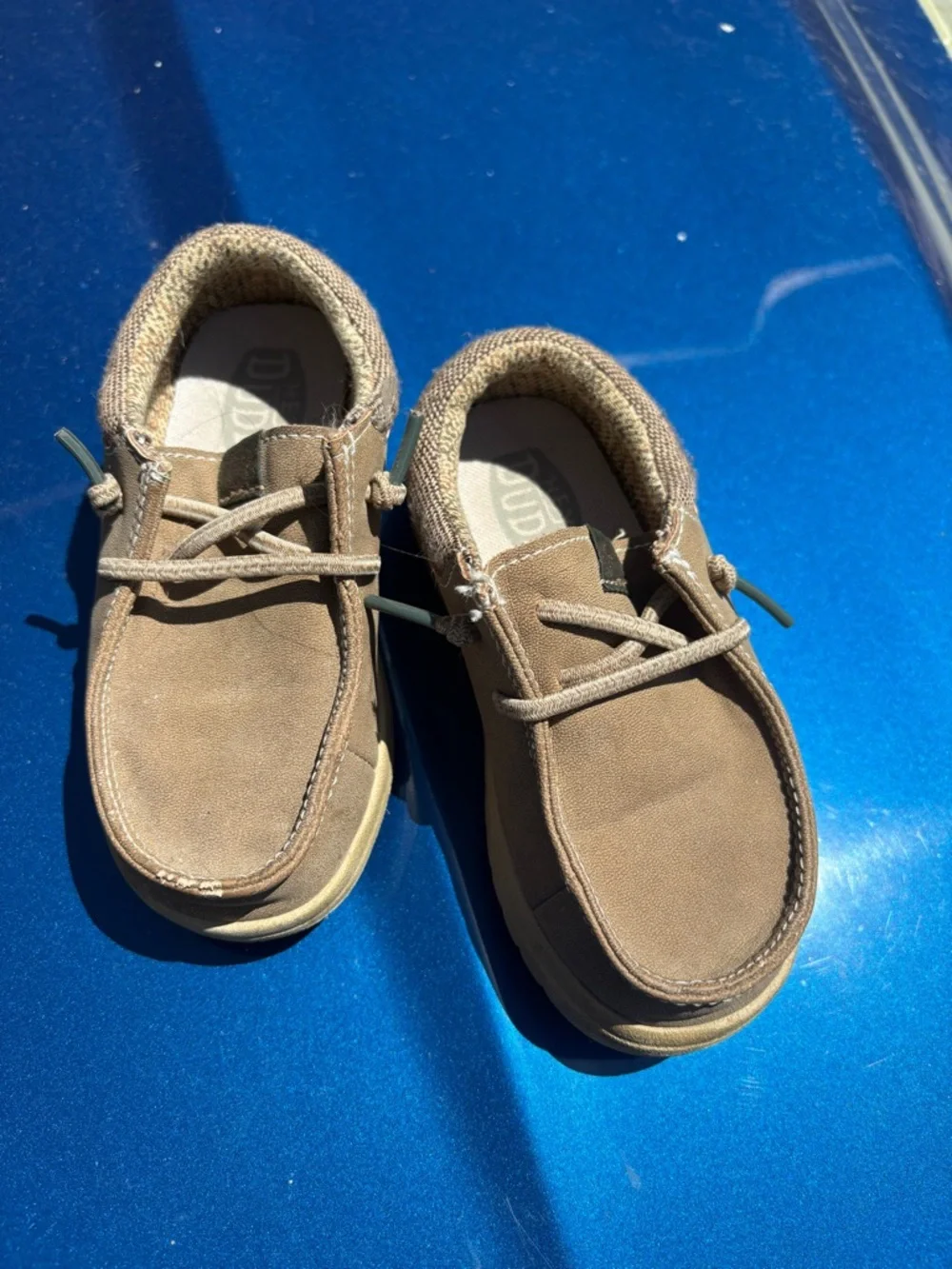 Hey Dude Brown Kids Canvas Slip-On Moccasins